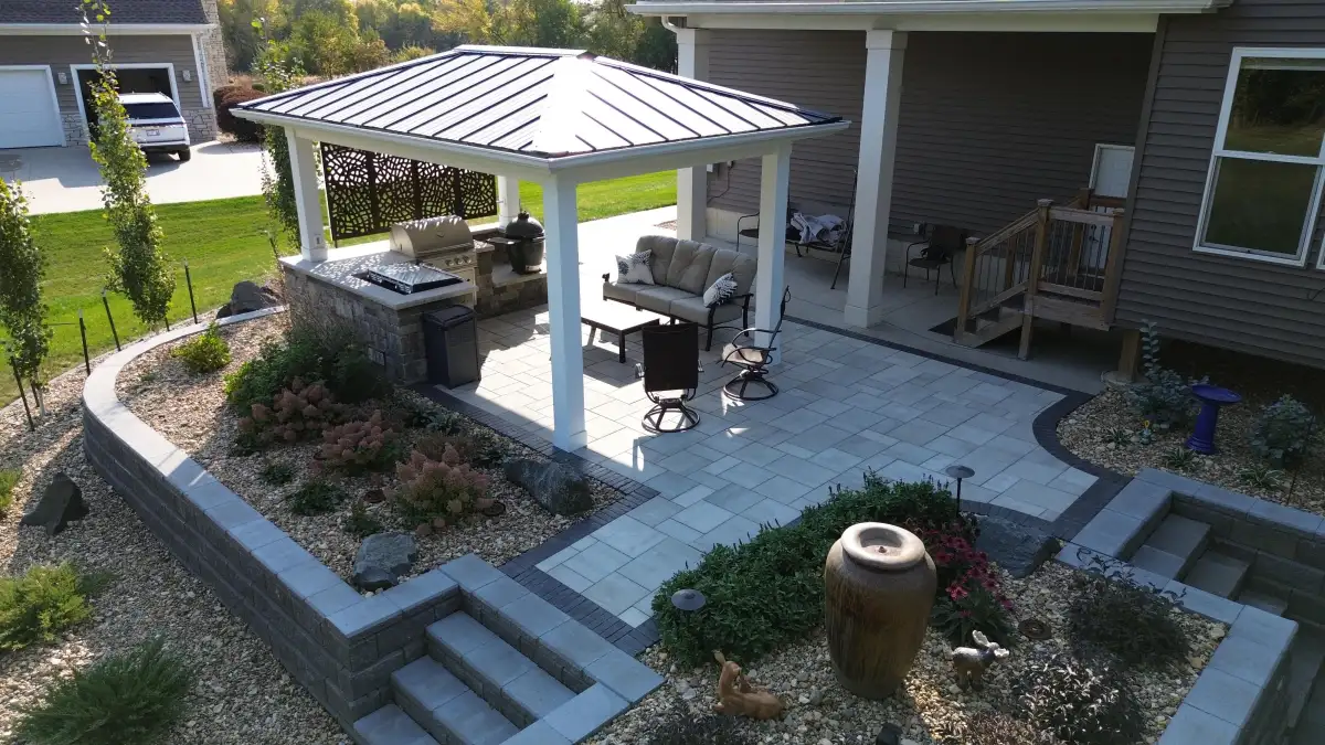 Paver patio installation in Waterloo Iowa